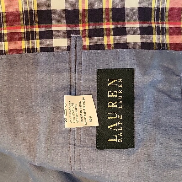 Men's Ralph Lauren Plaid Sport Coat Jacket Size 40R - Picture 4 of 5